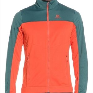 Salomon Performance Jacket Orange Green Lightweight Design